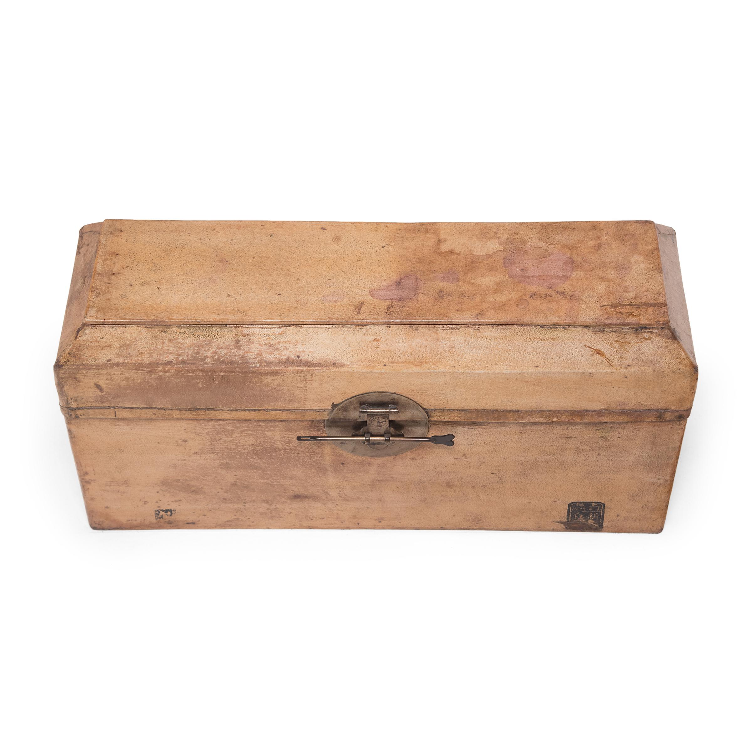 Minimalist Chinese Hide Document Box, c. 1850