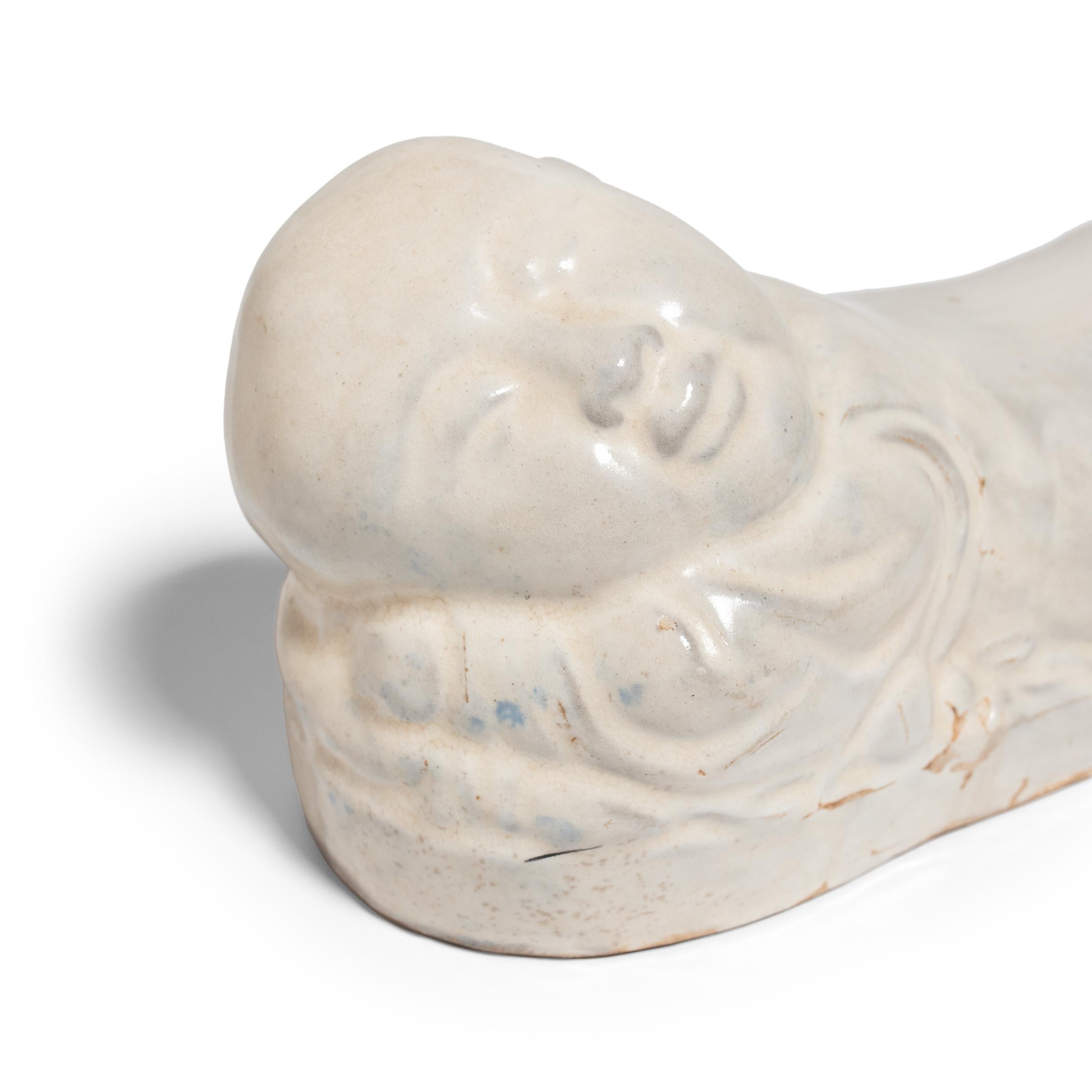 Chinese Ho Ho Boy Headrest, c. 1900 In Good Condition For Sale In Chicago, IL