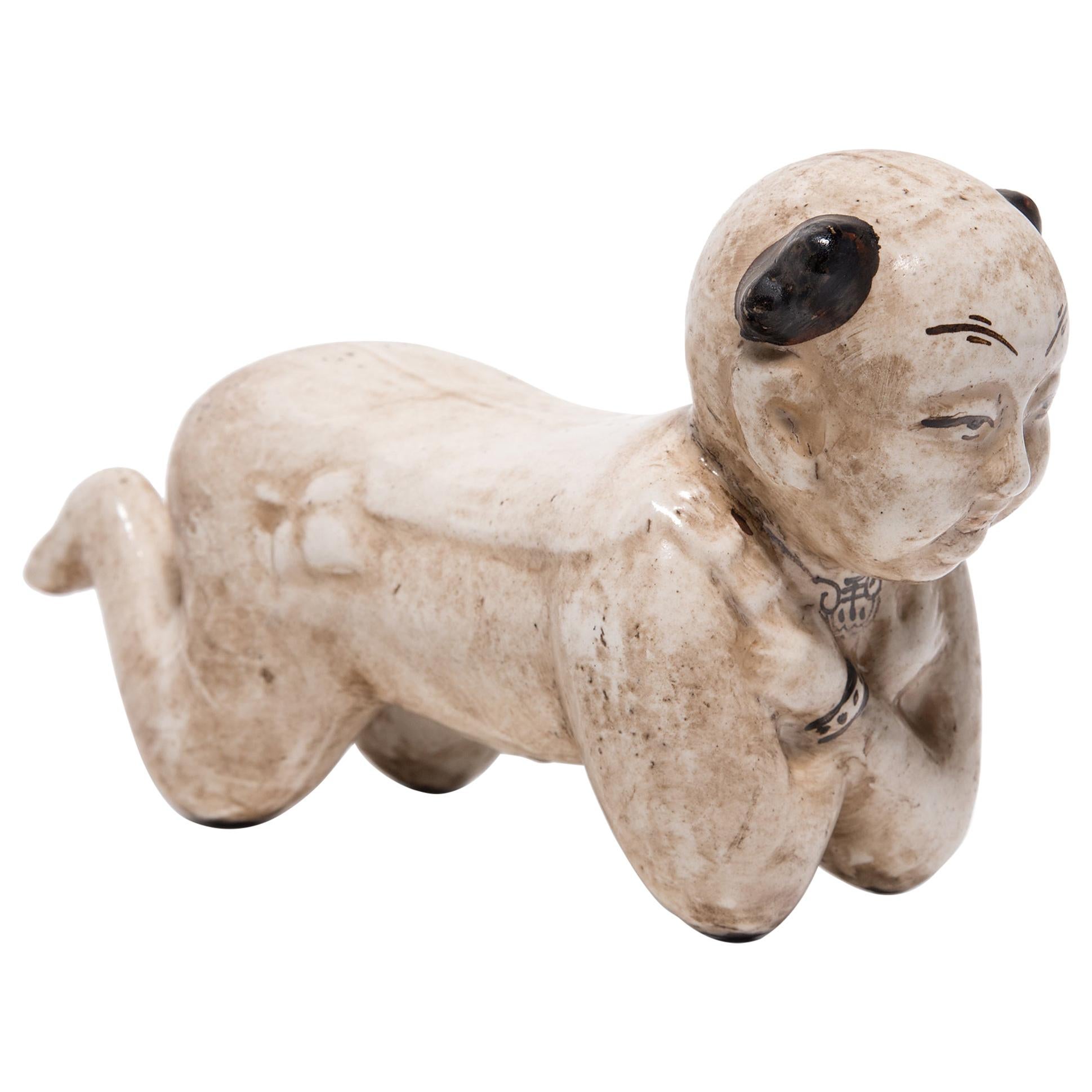 Chinese Ho Ho Boy Headrest, circa 1900