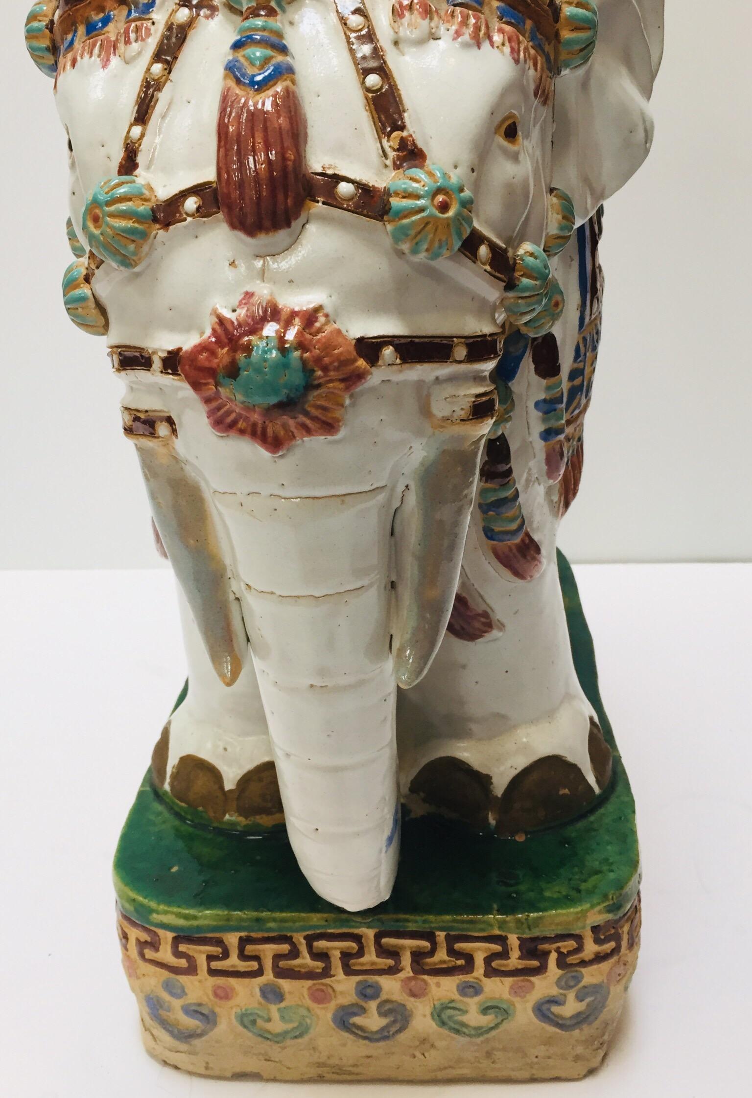 Chinese Hollywood Regency Ceramic Elephant Garden Stool 3