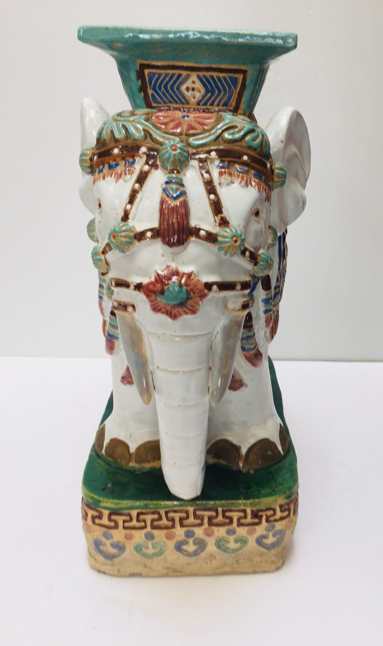 Chinese Hollywood Regency Ceramic Elephant Garden Stool at ...