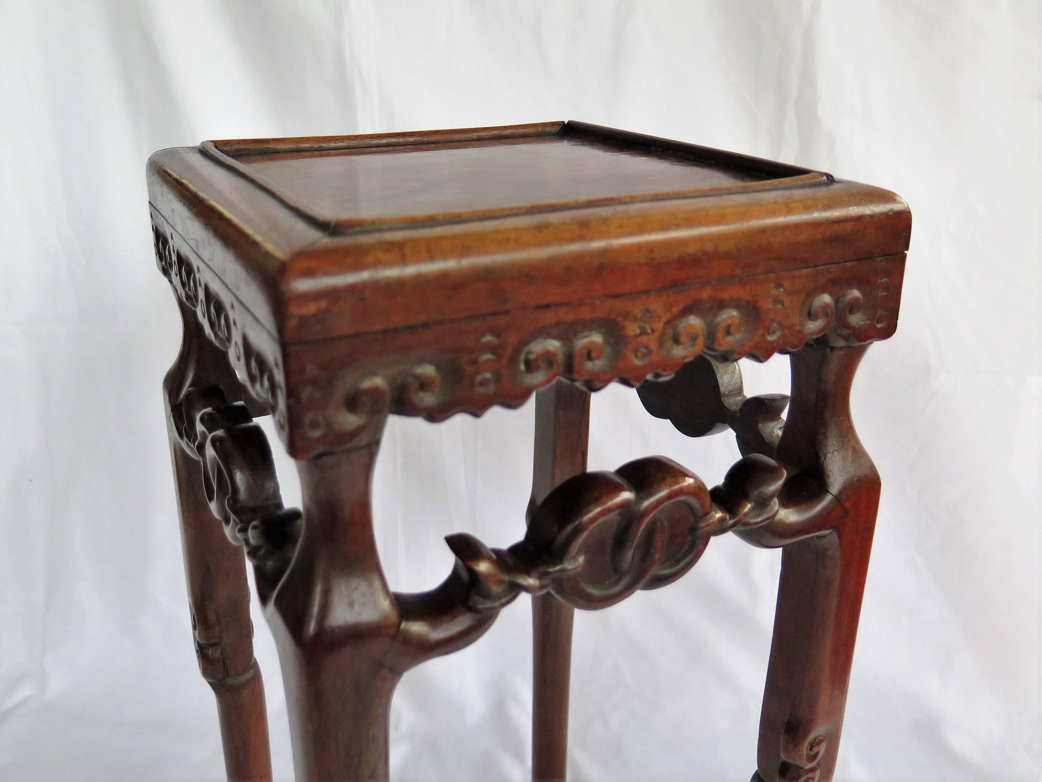 Chinese Hongmu Hardwood Stand or Side Table, 19th Century Qing 2
