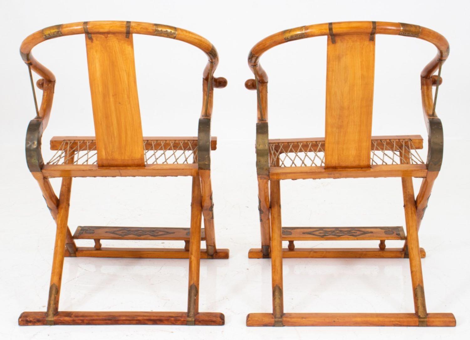 Chinese Hongmu Wood Quanyi Folding Chairs, Pair For Sale 2