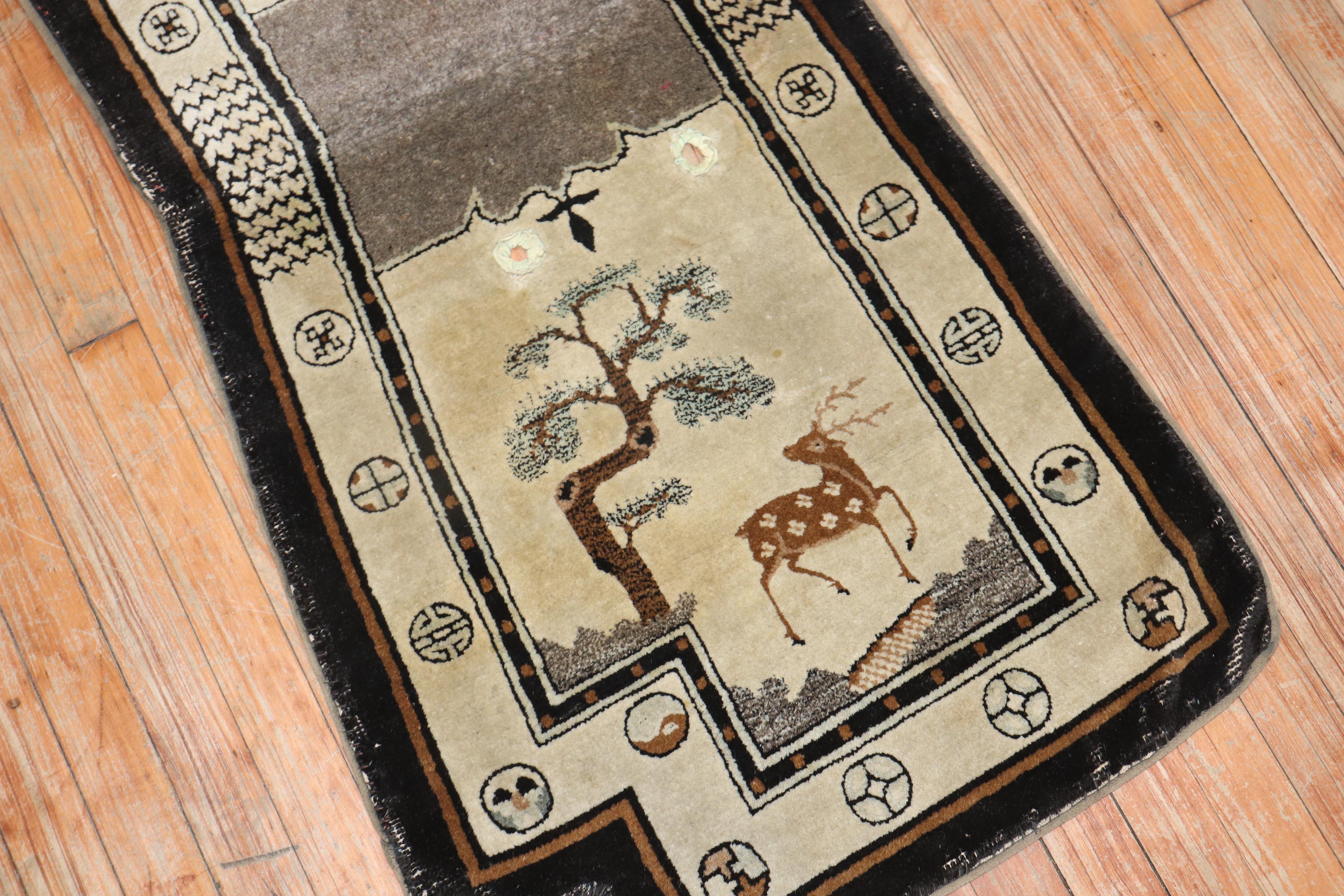 20th Century Chinese Horsecover Textile Rug For Sale