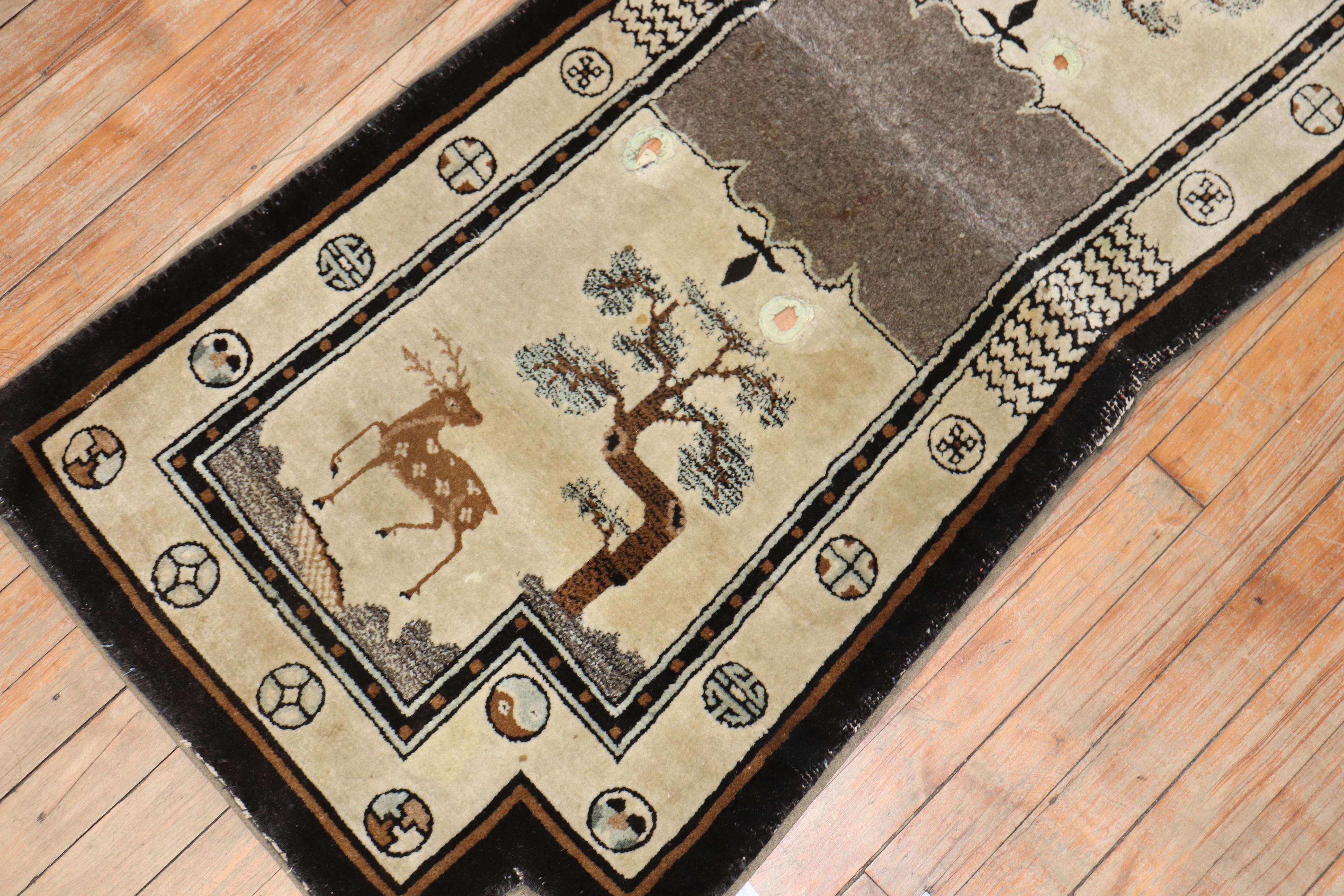 Wool Chinese Horsecover Textile Rug For Sale