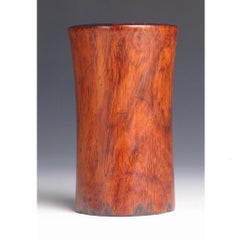 Chinese Huanghuali Brush Pot, Bitong, Qing Dynasty
