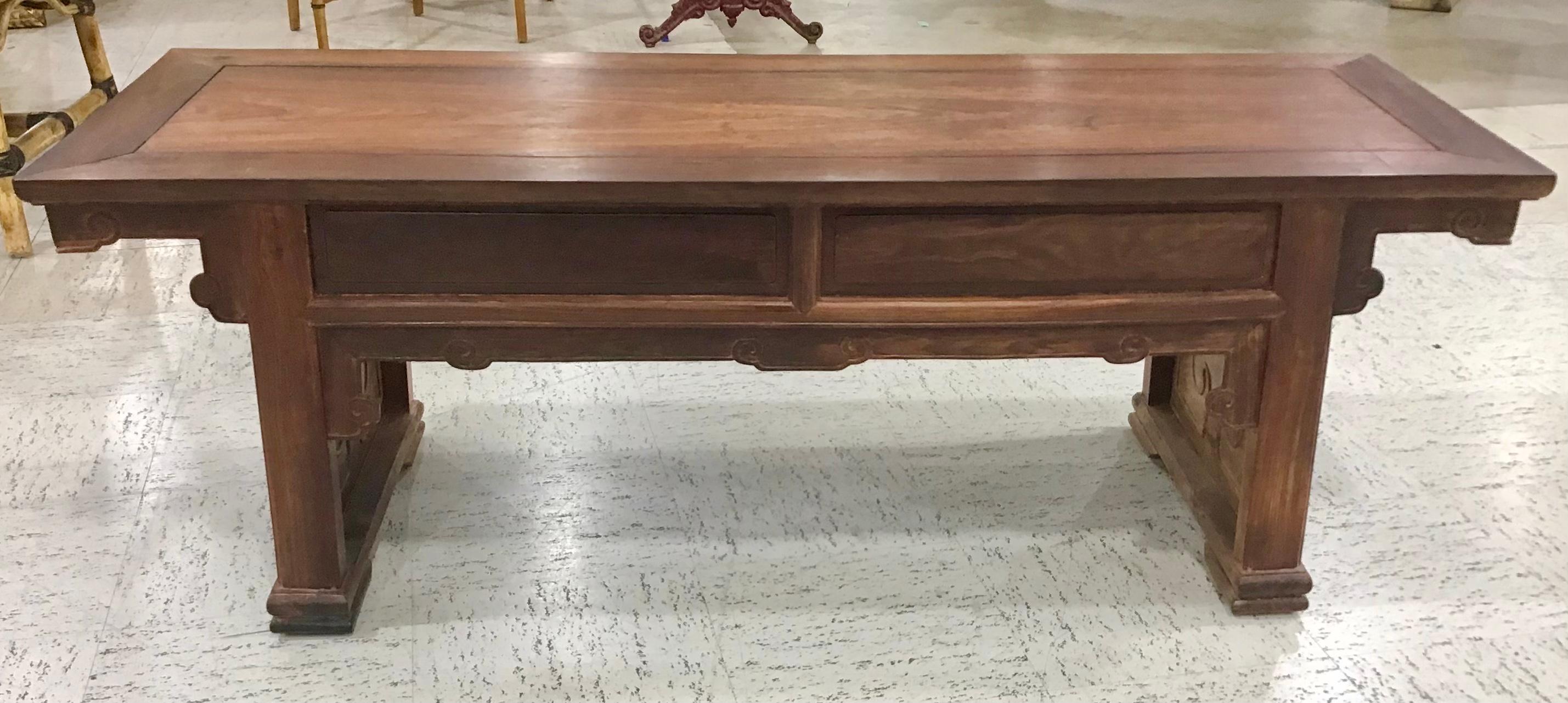 Chinese Huanghuali Hardwood Low Table with Drawers 2