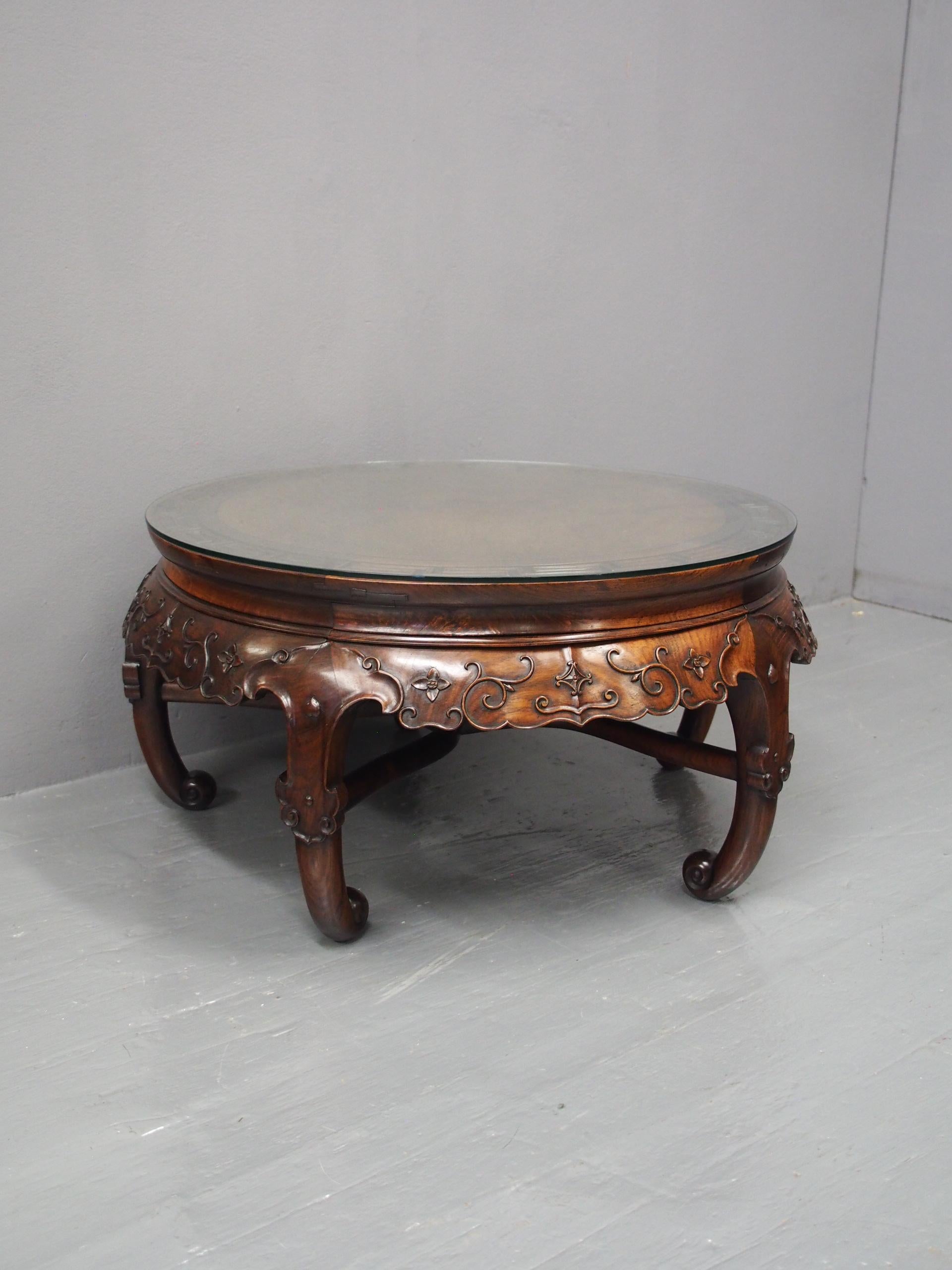 Chinese Huanghuali Low Circular Table For Sale 2