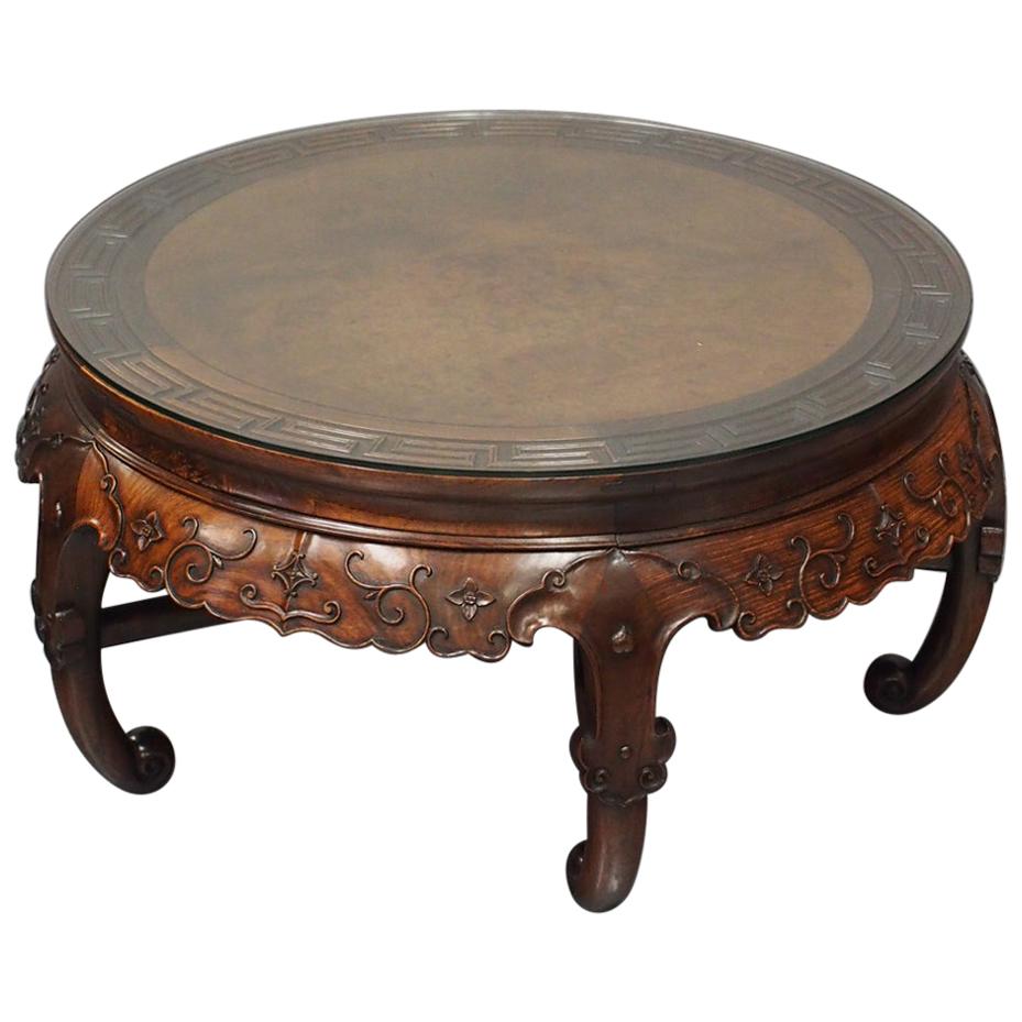 Chinese Huanghuali Low Circular Table  For Sale