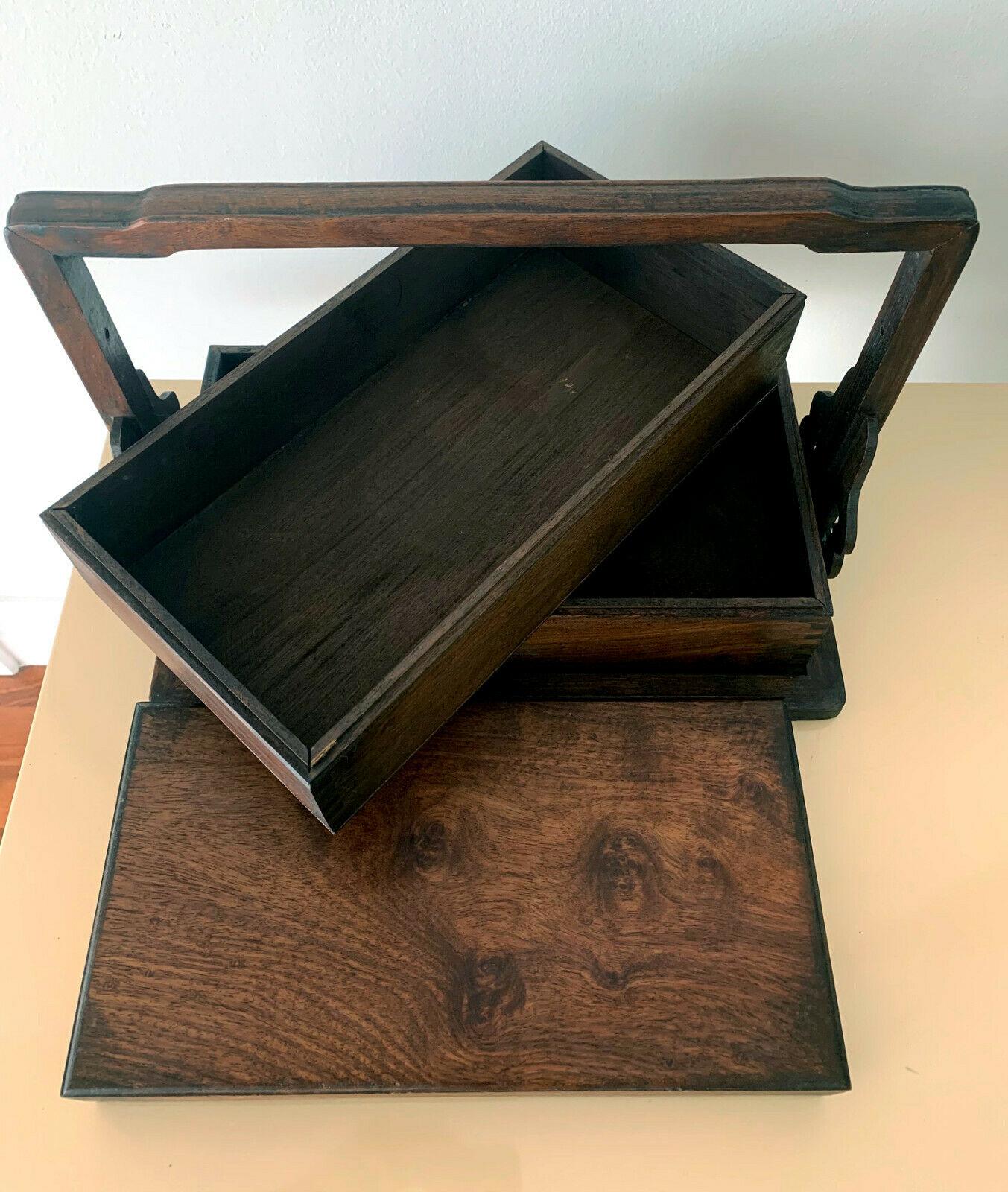 Chinese Huanghuali Stacked Wood Box In Good Condition For Sale In Atlanta, GA