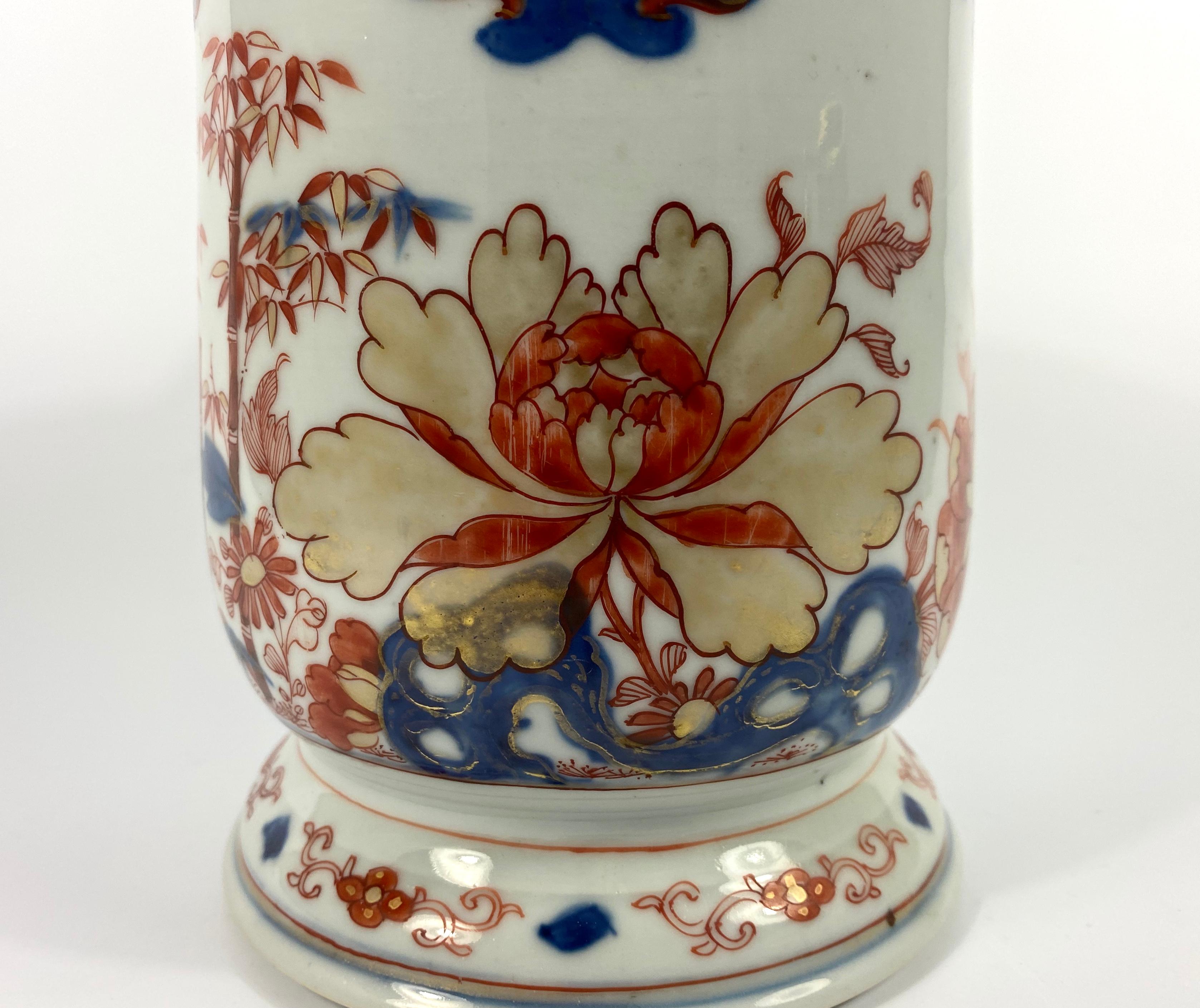 Fired Chinese Imari Porcelain Mug, circa 1720, Kangxi Period
