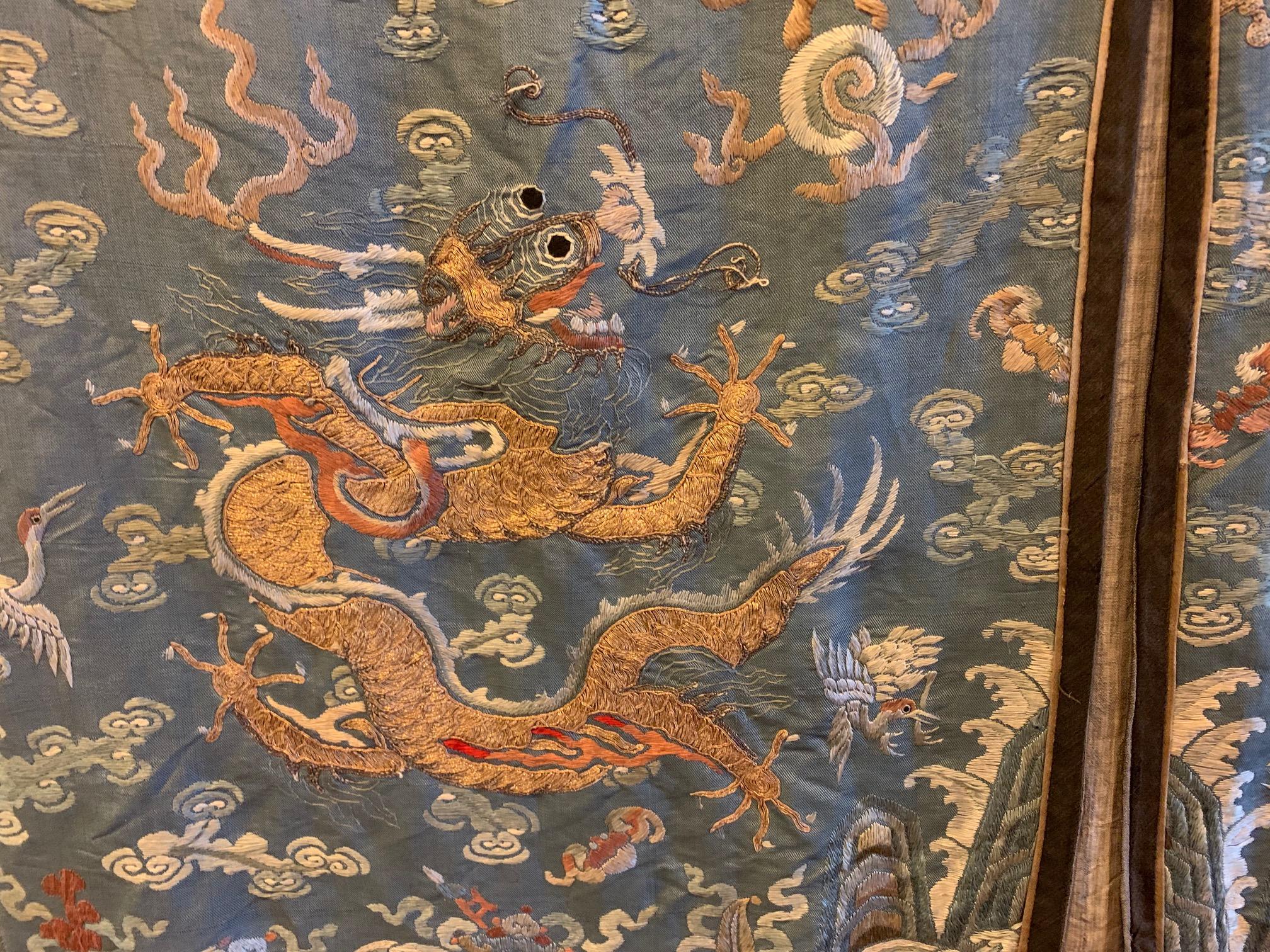 Chinese Woman Quasi-Official Imperial Dragon Robe Qing Dynasty 6