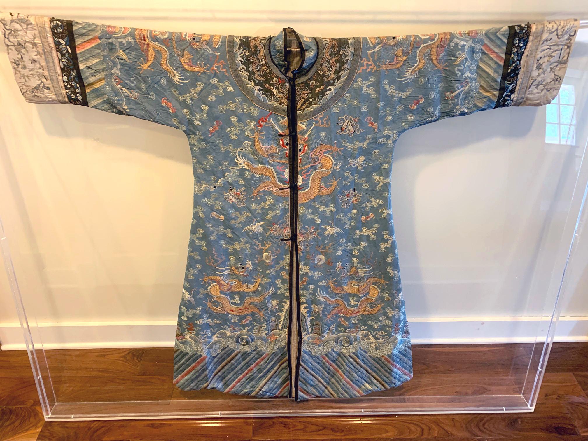 Chinese Woman Quasi-Official Imperial Dragon Robe Qing Dynasty 2