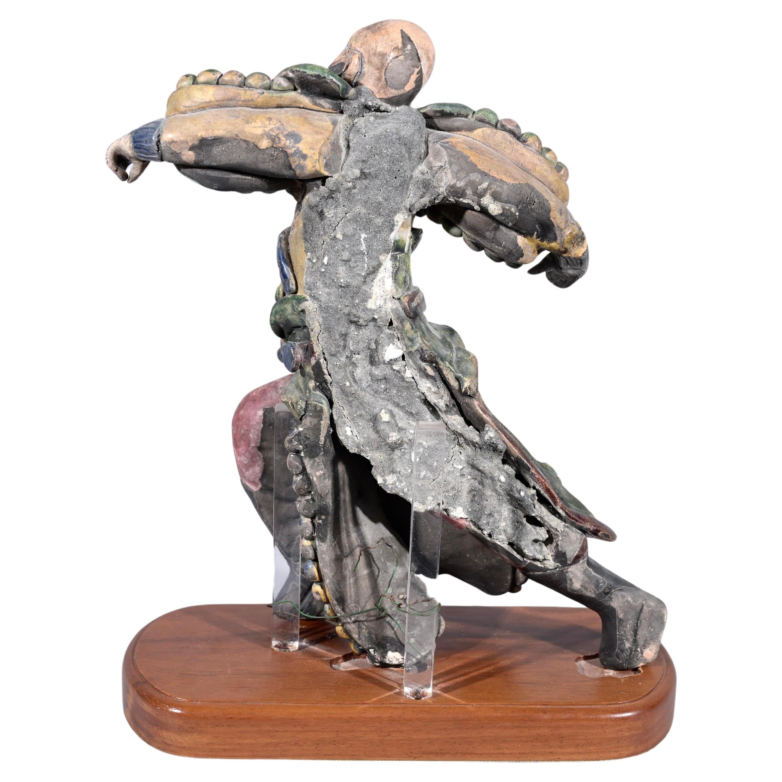 Chinese Export Chinese polychrome enameled ceramic roof ornament, early 20th century For Sale