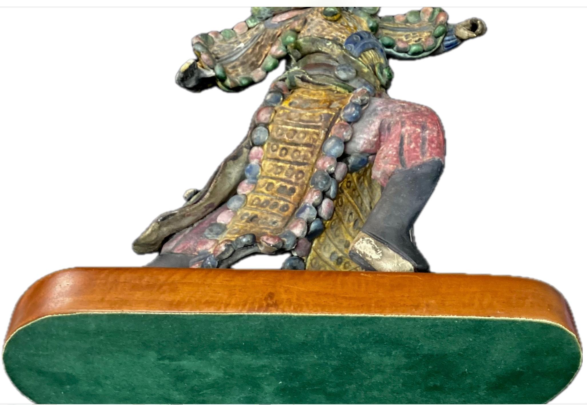 20th Century Chinese polychrome enameled ceramic roof ornament, early 20th century For Sale