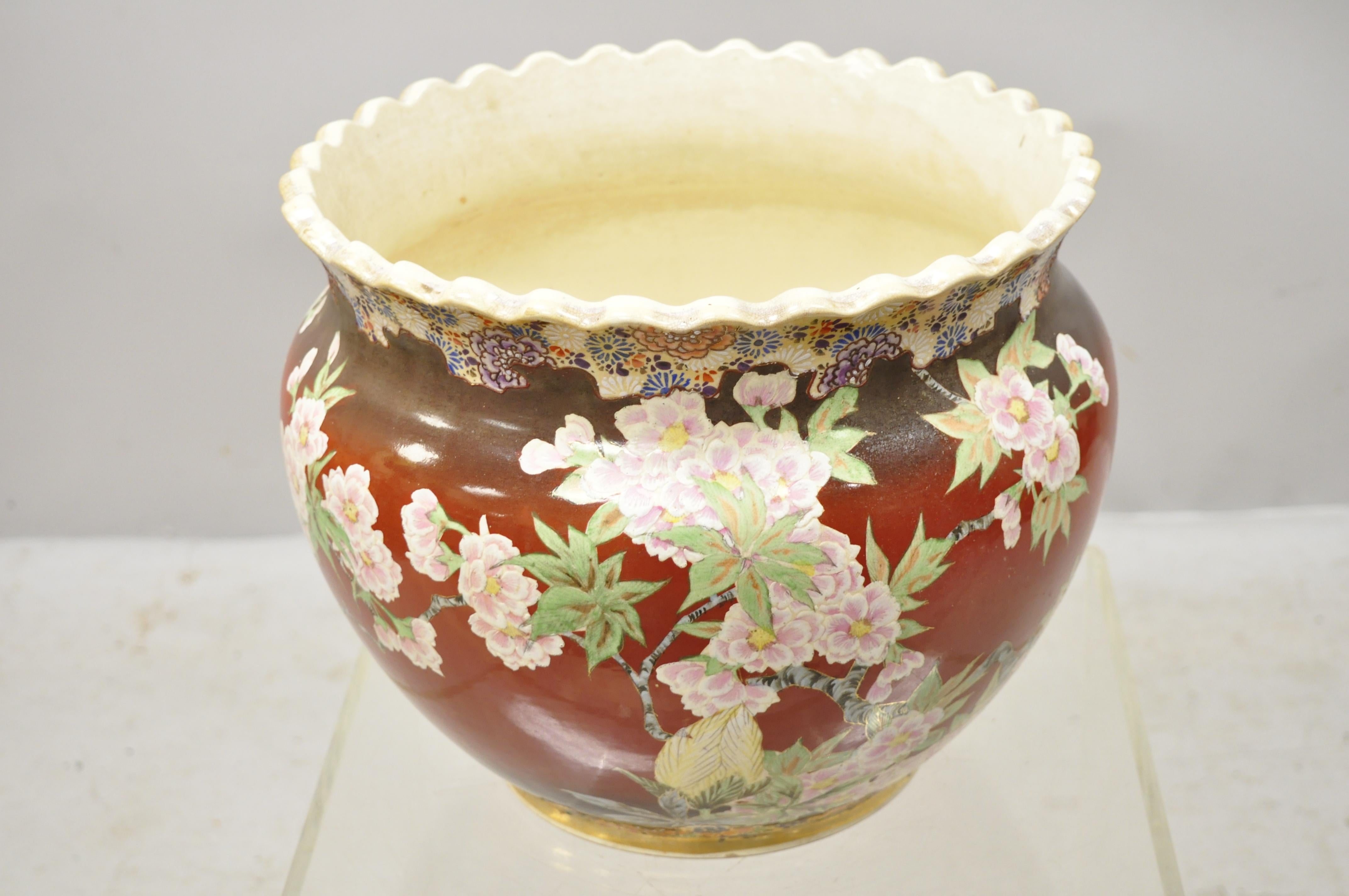 Chinese Import Pink Famille Rose Medallion Bulbous Jardinière Planter Vase 5