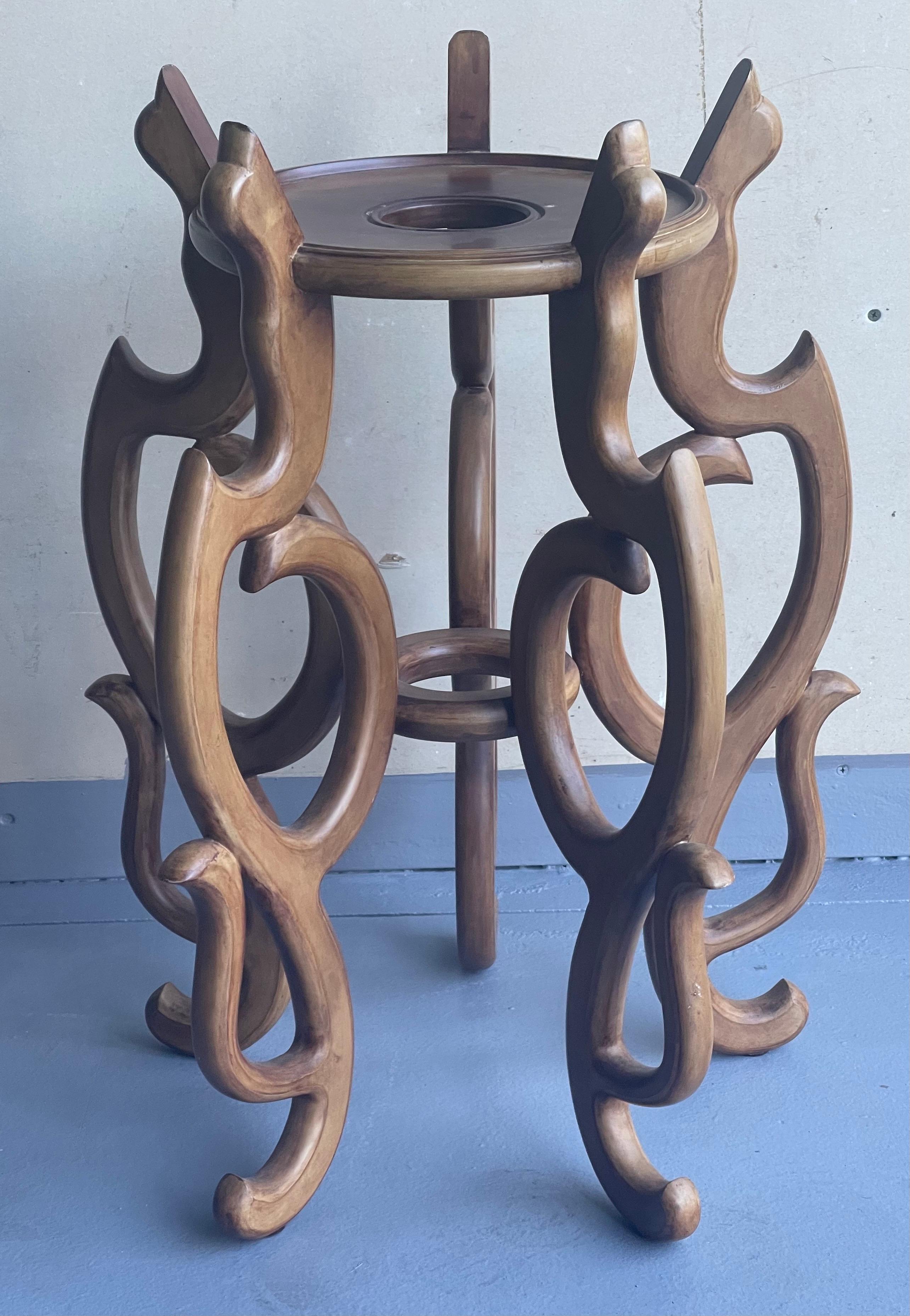 Chinese Export Chinese Import Style Wooden Plant Stand For Sale