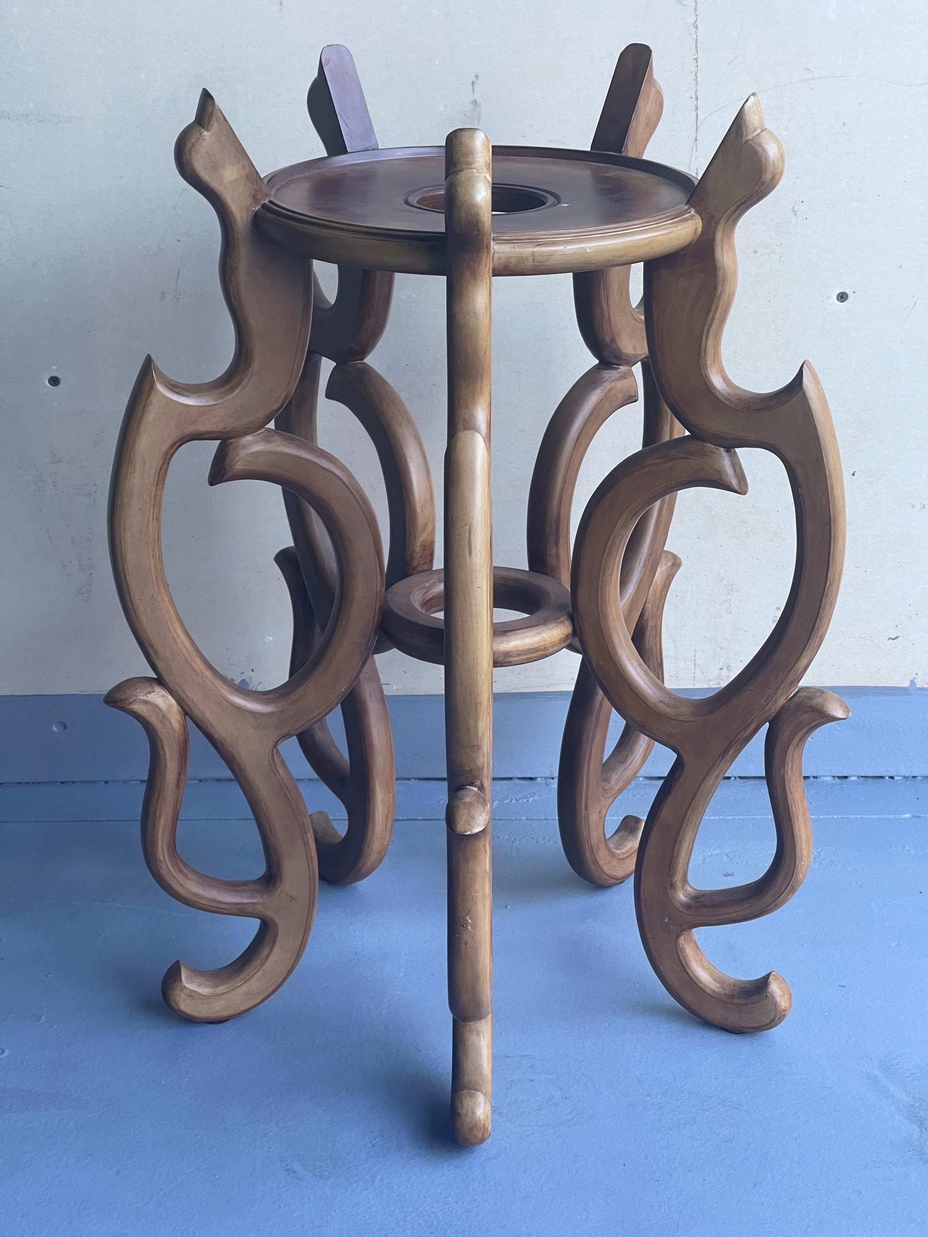 Hardwood Chinese Import Style Wooden Plant Stand For Sale