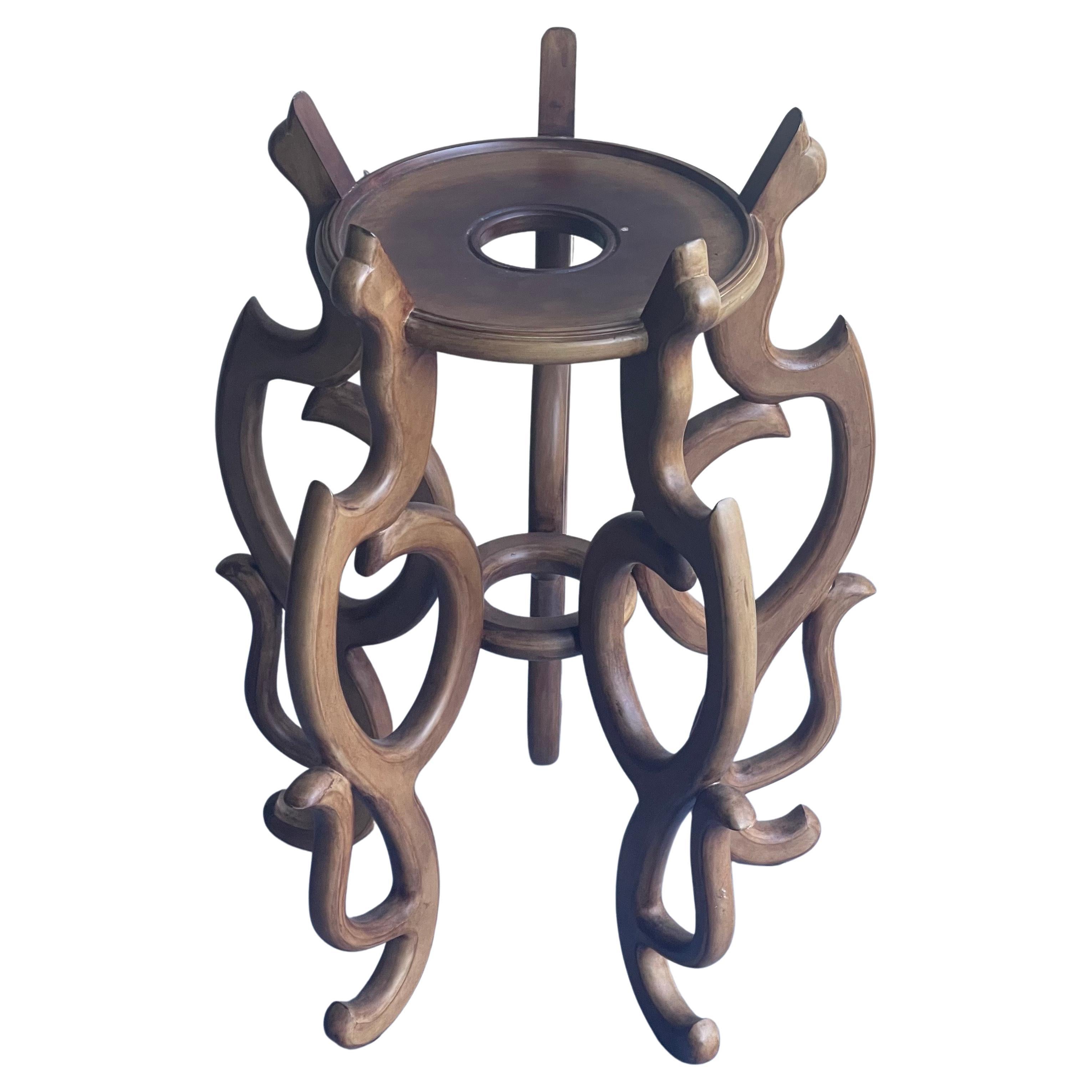 Chinese Import Style Wooden Plant Stand For Sale