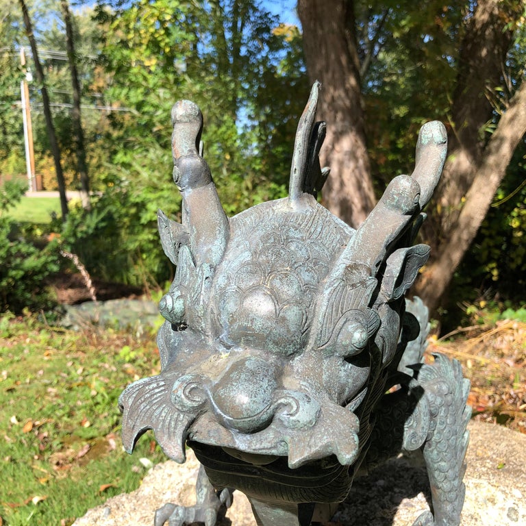 Chinese Fine Huge Antique Bronze Dragon, Qing Dynasty For Sale at 1stdibs