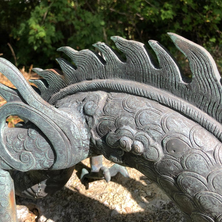 Chinese Fine Huge Antique Bronze Dragon, Qing Dynasty For Sale at 1stdibs