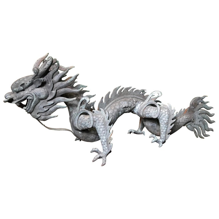 Chinese Fine Huge Antique Bronze Dragon, Qing Dynasty For Sale at 1stdibs