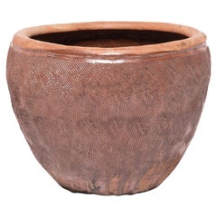 Chinese Incised Terracotta Grain Jar, c. 1900