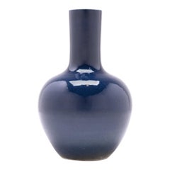 Chinese Indigo Blue Gooseneck Vase