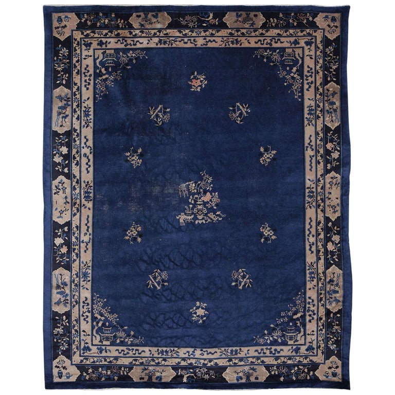 Chinese Indigo Blue Peking Rug, 1920 For Sale at 1stDibs blue bukhara