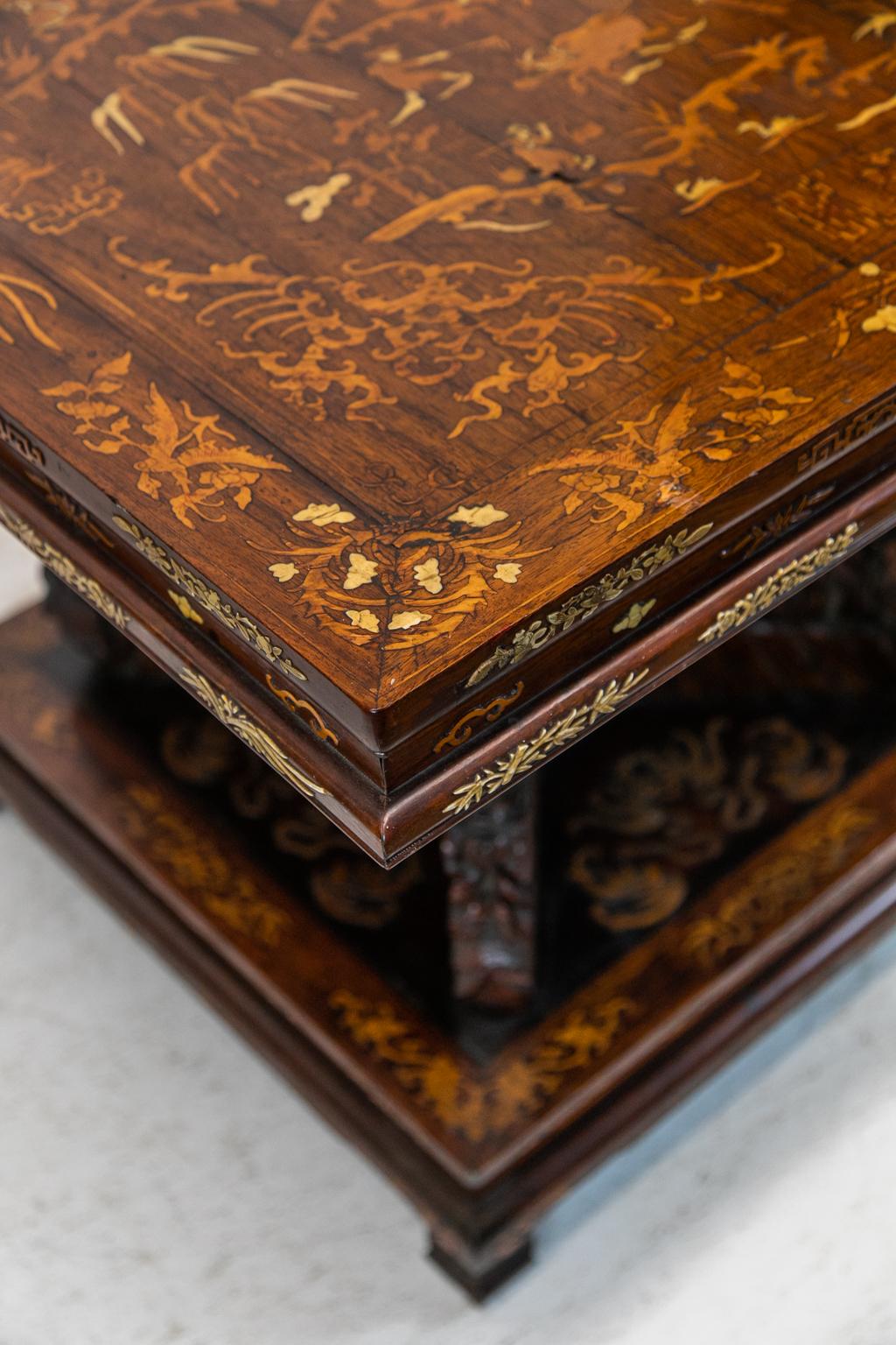 Mid-19th Century Chinese Inlaid Center Table For Sale