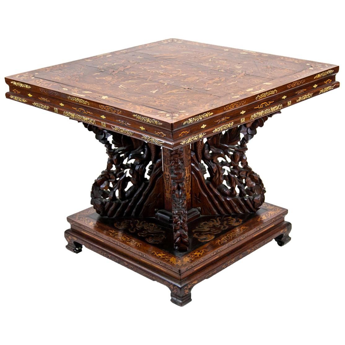 Chinese Inlaid Center Table