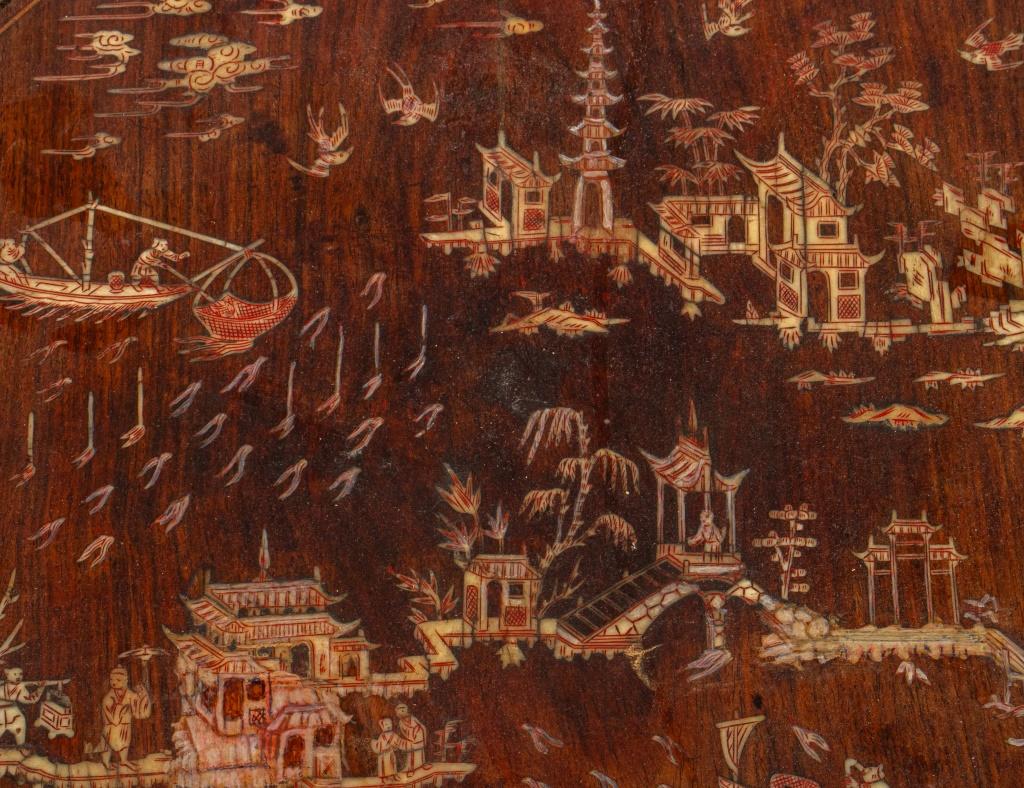 Chinese Inlaid Hardwood Side Table, 19th C 1