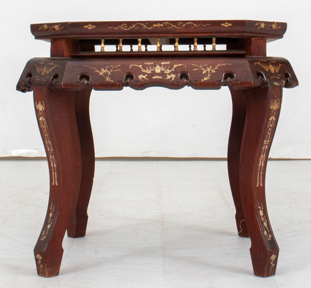 Chinese Inlaid Hardwood Side Table, 19th C For Sale 3
