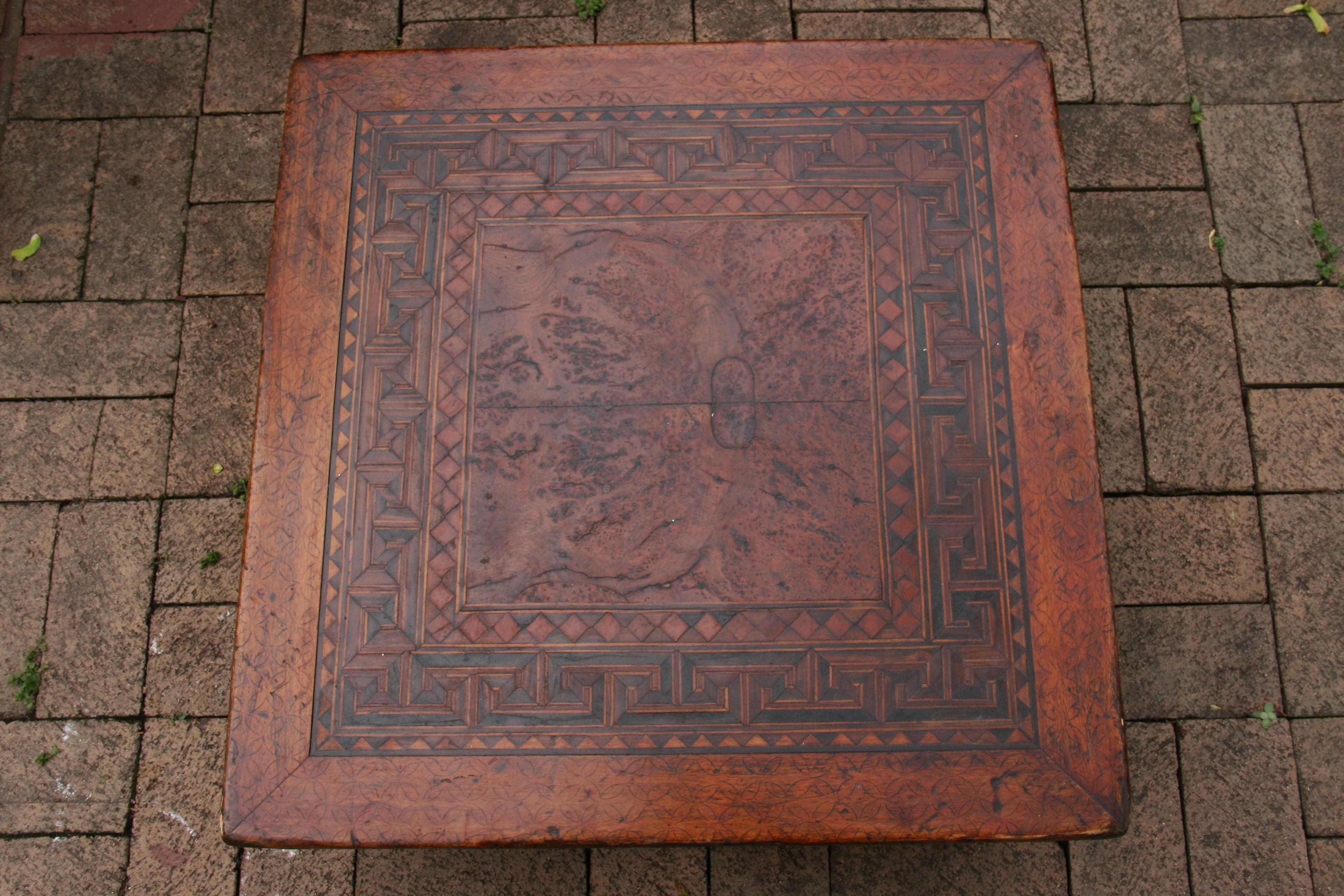 Chinese Inlaid Wood Low Coffee Table For Sale 4
