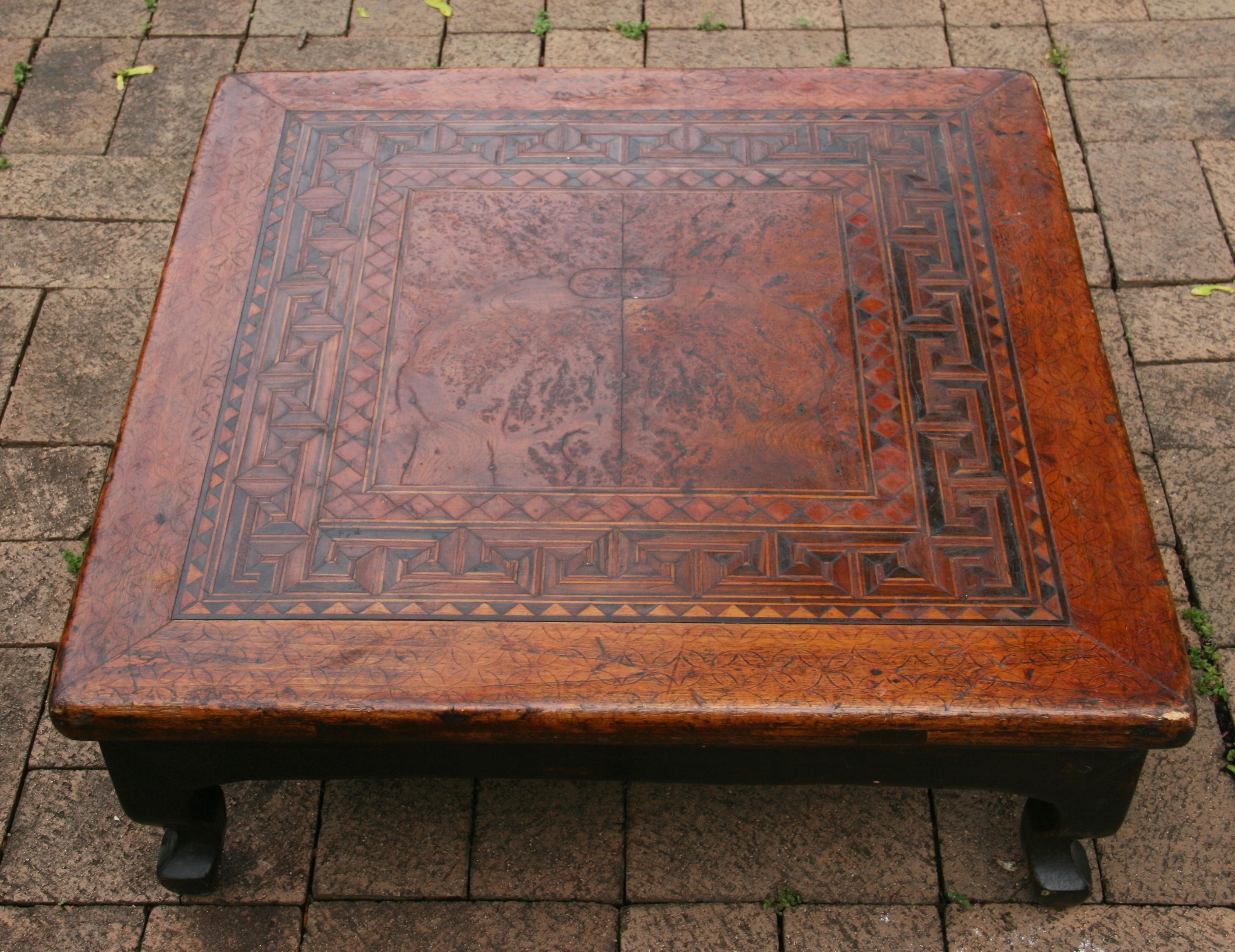 3-1123 Chinese inlaid hardwood low coffee table/dinning table.