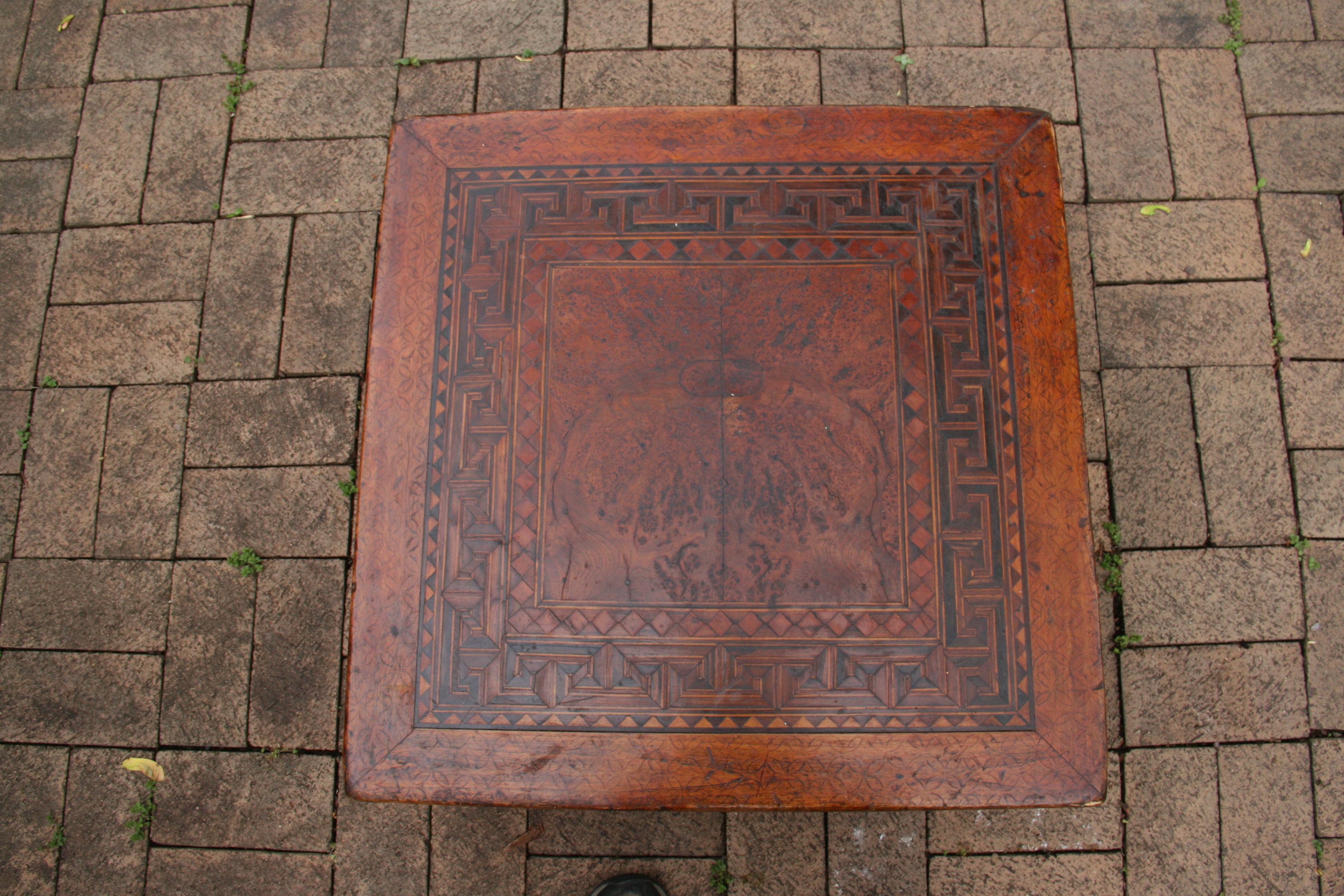 Mid-20th Century Chinese Inlaid Wood Low Coffee Table For Sale