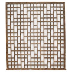 Antique Chinese Interlocking Lattice Window Panel, circa 1900