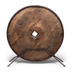 Chinese Iron Bound Cart Wheel, c. 1850