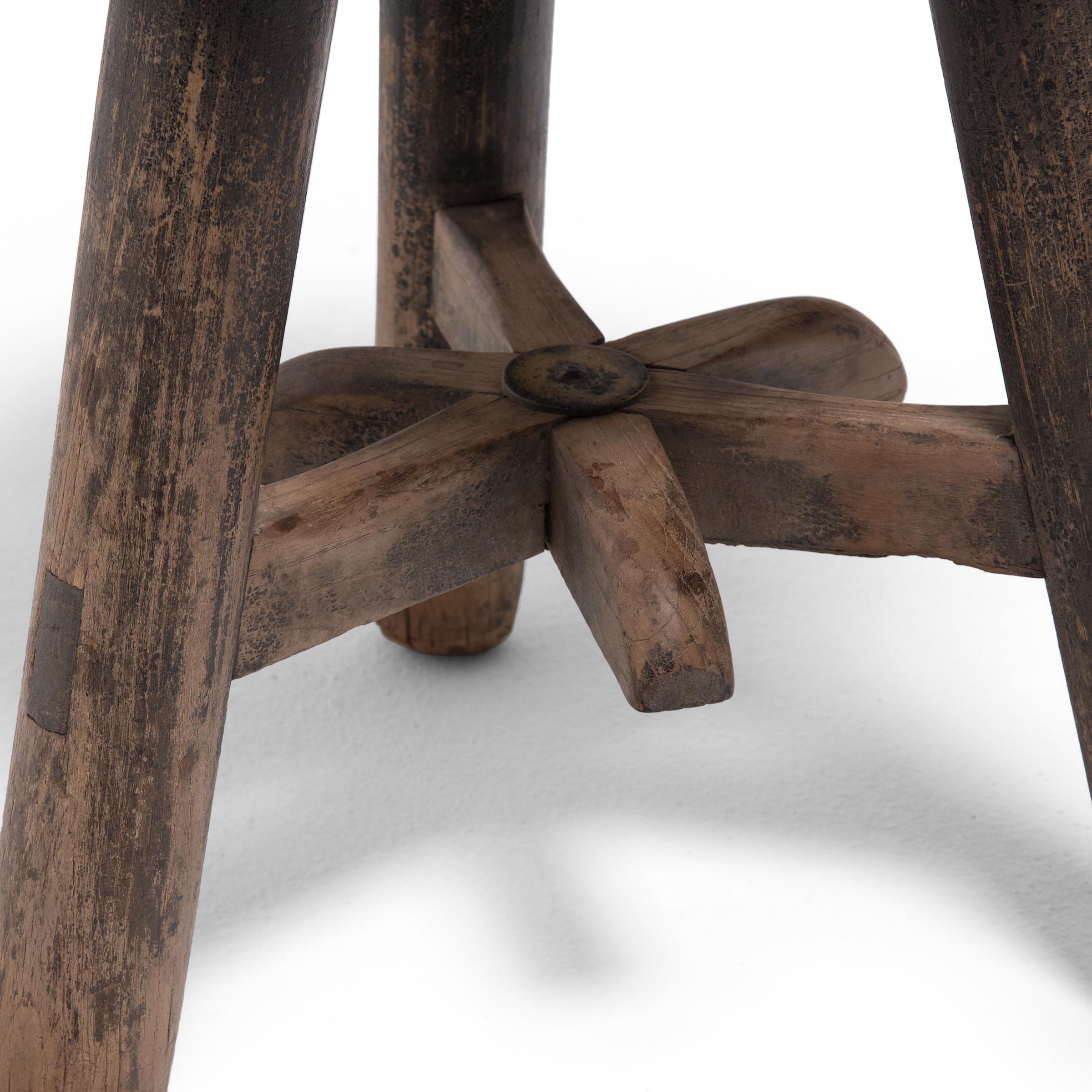 Chinese Iron Star Stool, ca. 1850 In Good Condition In Chicago, IL