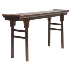 Mesa de altar china de tablones de madera de hierro, c. 1850