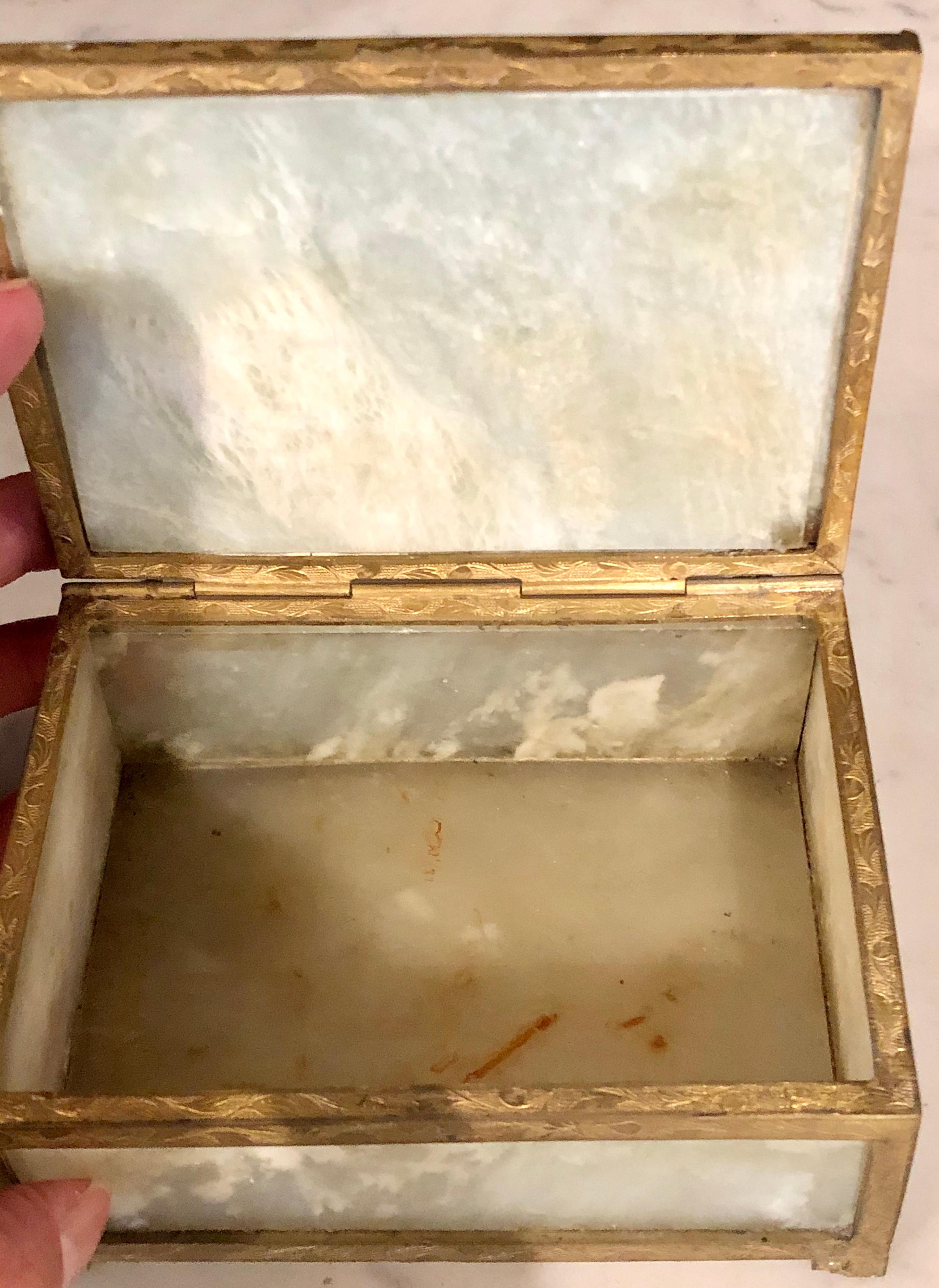 Chinese Jade and Gilt Metal Vanity Box, Casket Box 1