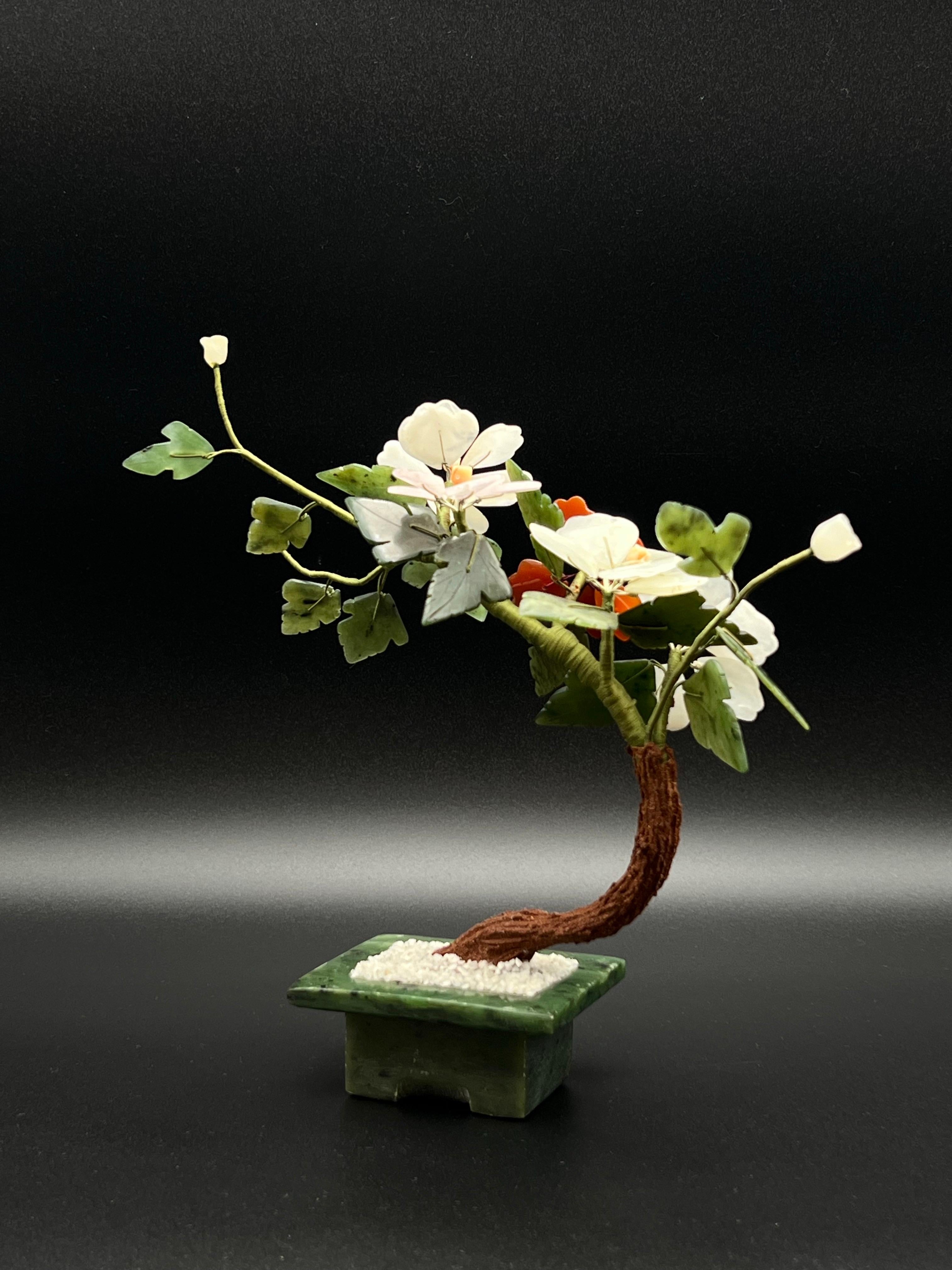20th Century Chinese Jade Bonsai Tree with Jade Pot