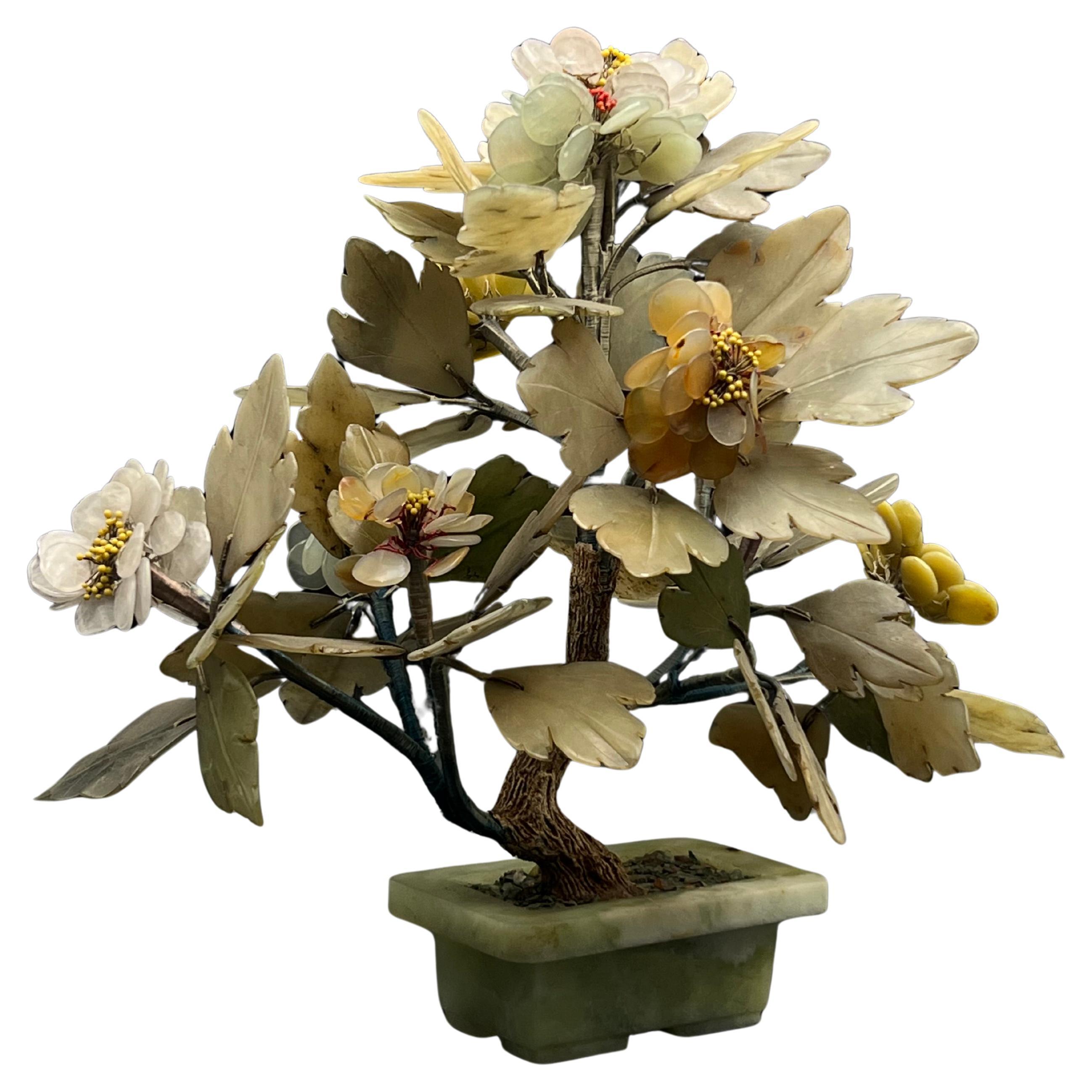 No.2 of 2, Chinese Jade Bonsai Tree with Jade Pot