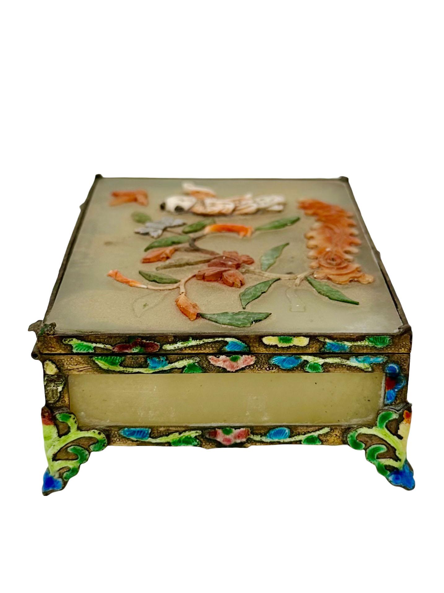 Caja china de jade Piedras semipreciosas Jade en venta