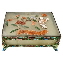 Caja china de jade Piedras semipreciosas