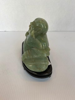 Chinese Jade Buddha on Stand