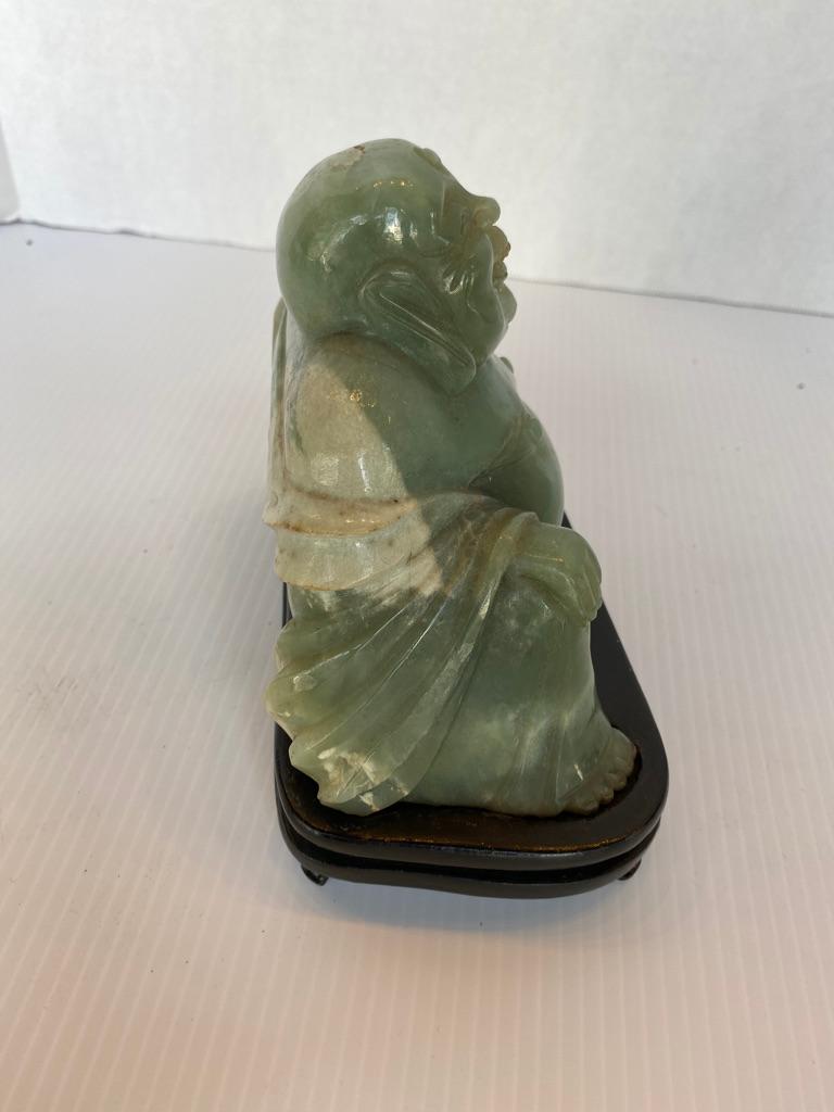Chinese Jade Buddha on Stand For Sale at 1stDibs