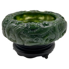 Chinese Jade Carved Bowl from the Qing Dynasty