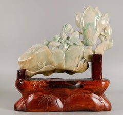 Talla de jade chino de un ramo de flores