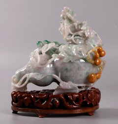 Chinese jade carving of a double gourd form cover jar